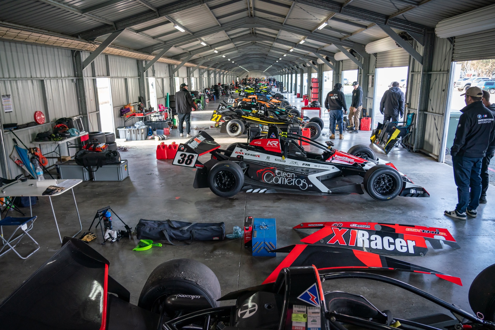 X1s under the pit garage structure