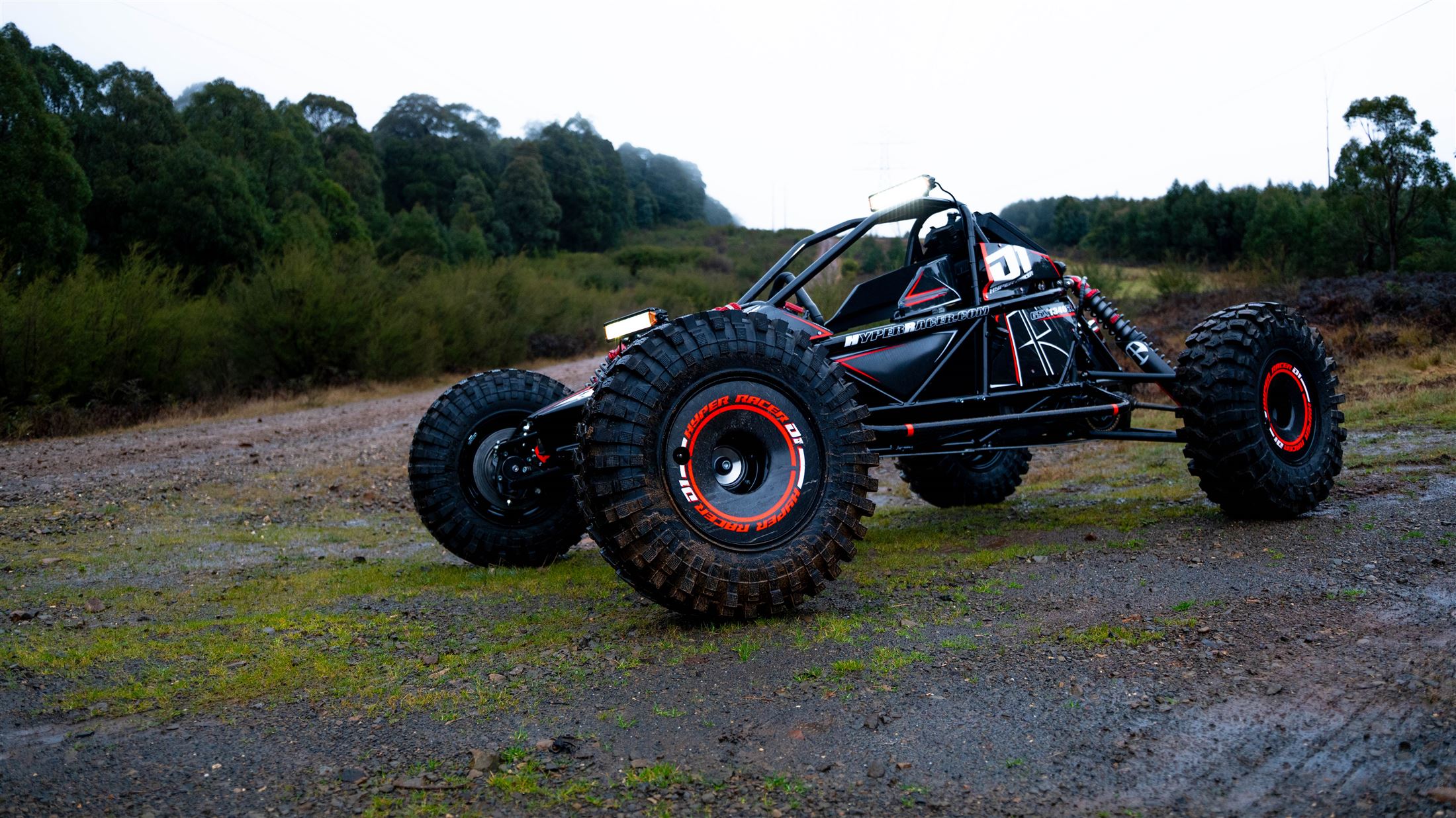 The Hyper Racer D1 on a forest trail